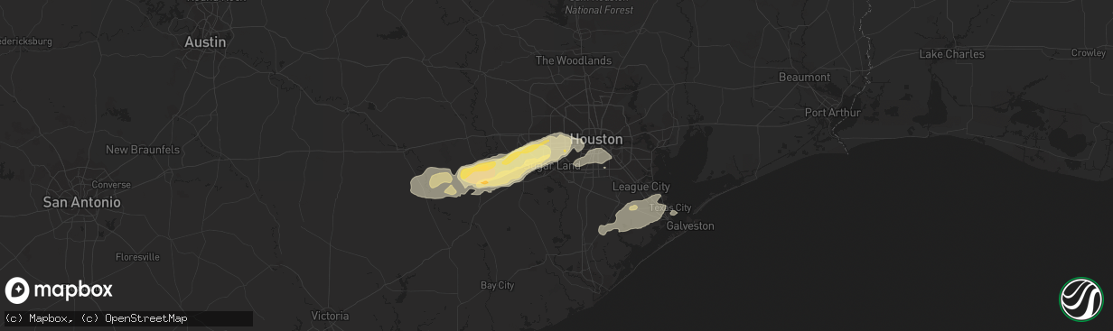 Hail map in Sugar Land, TX on January 9, 2012