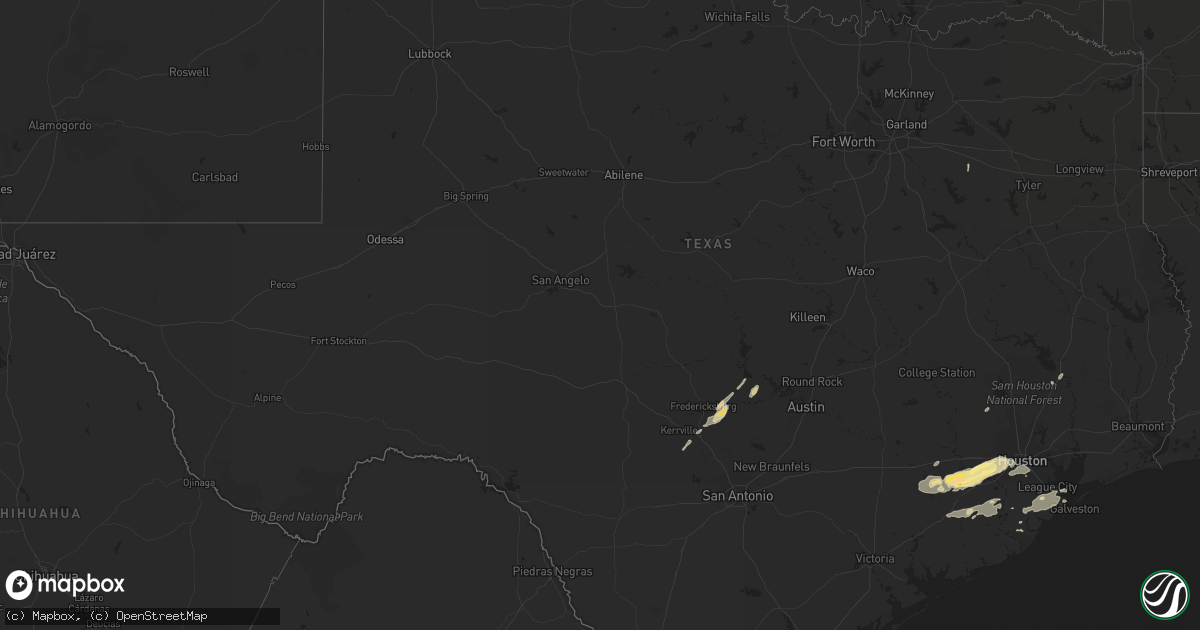 Hail map in Texas on January 9, 2012