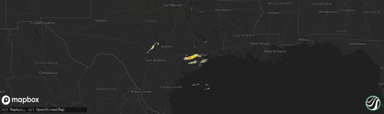 Hail map on January 9, 2012