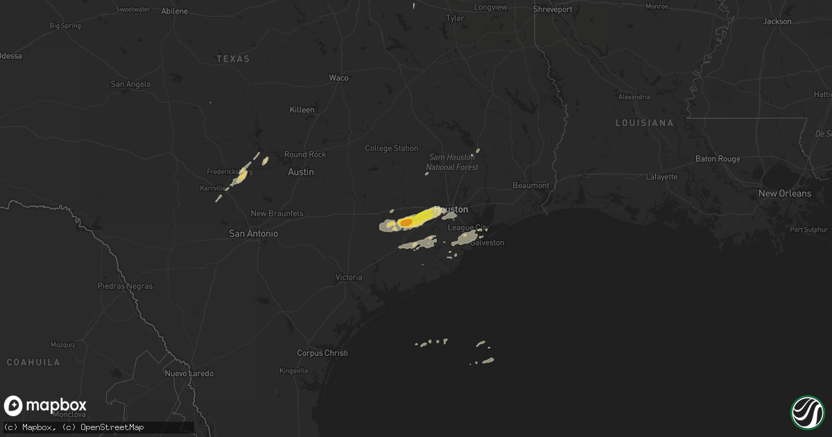 Hail map on January 9, 2012