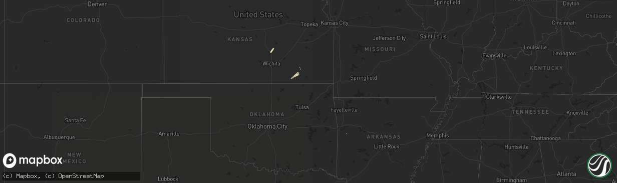 Hail map in Arkansas on January 9, 2020