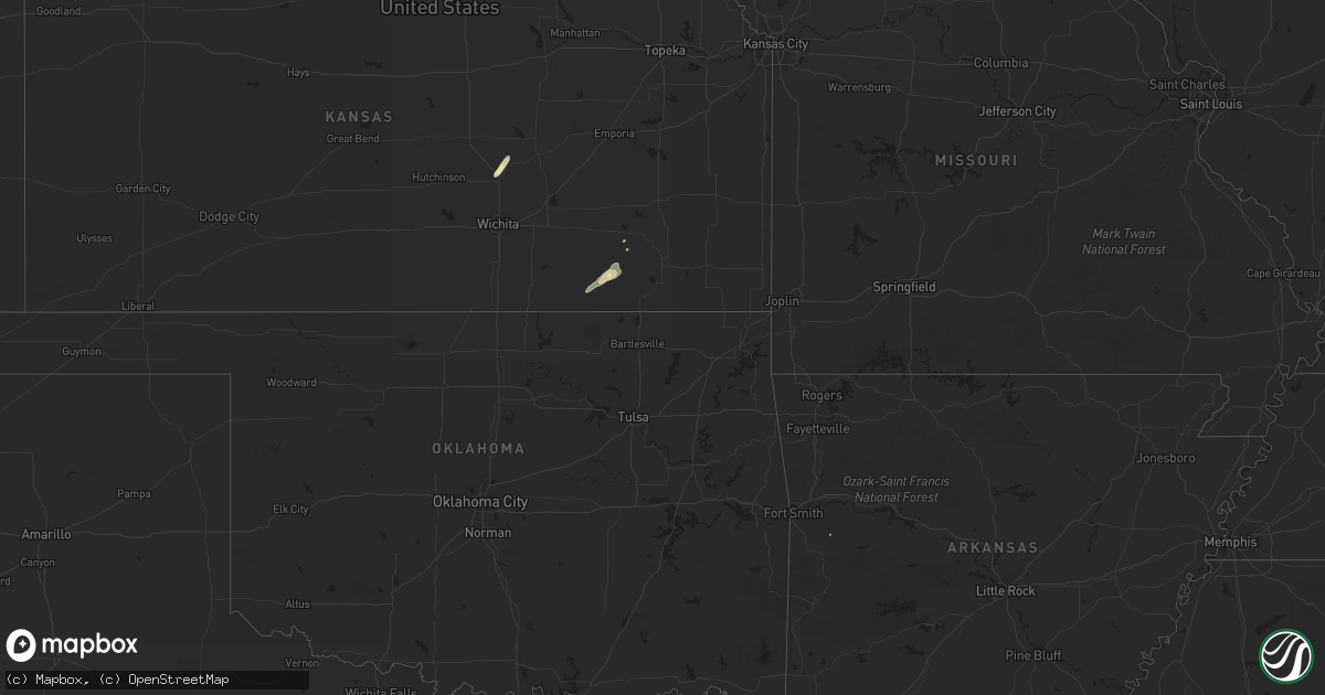 Hail map in Arkansas on January 9, 2020