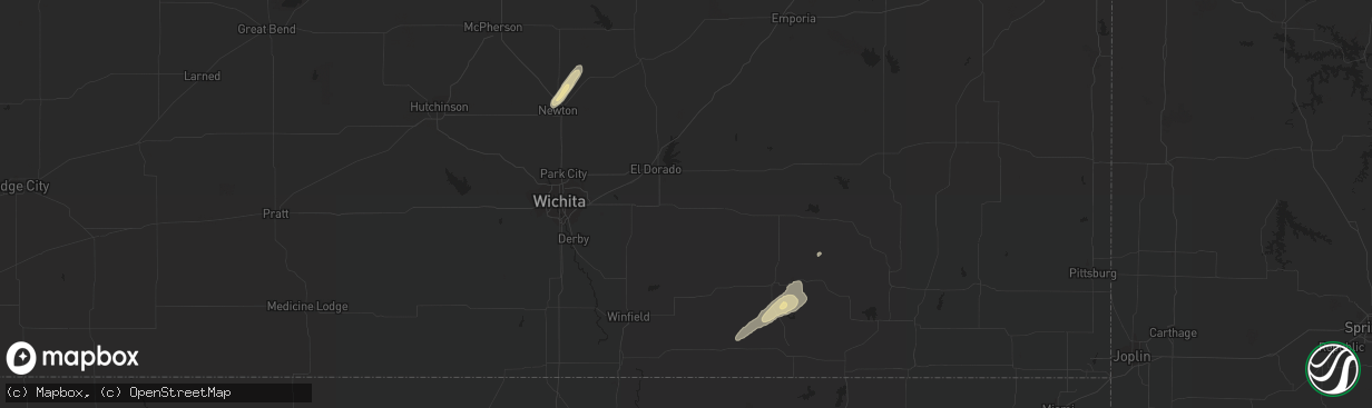 Hail map in Cedar Vale, KS on January 9, 2020