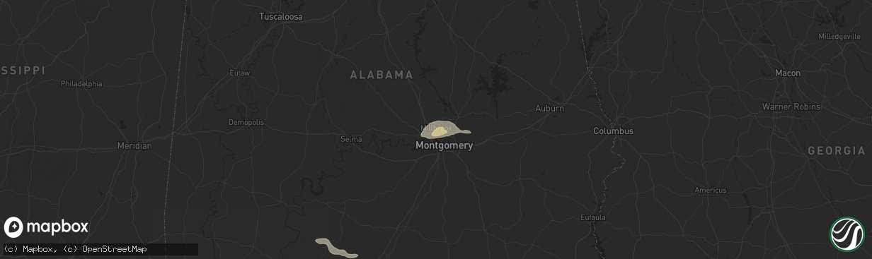 Hail map in Millbrook, AL on January 9, 2022