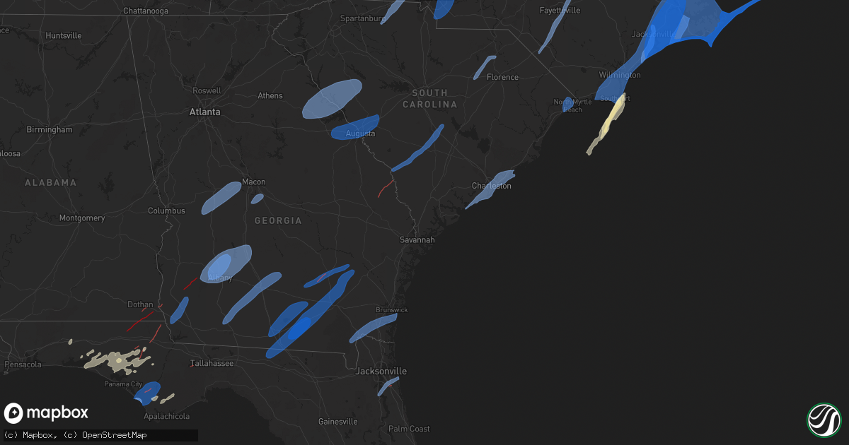 Hail map in Alabama on January 9, 2024