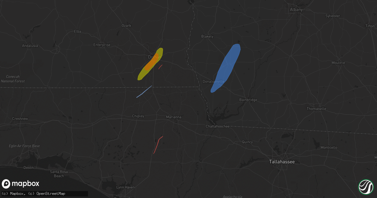 Hail map in Alford, FL on January 9, 2024