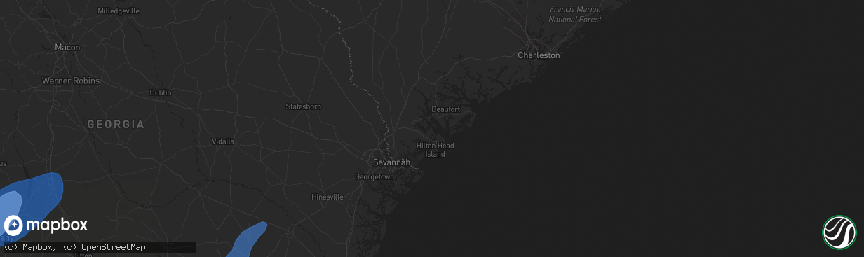 Hail map in Bradenton, FL on January 9, 2024