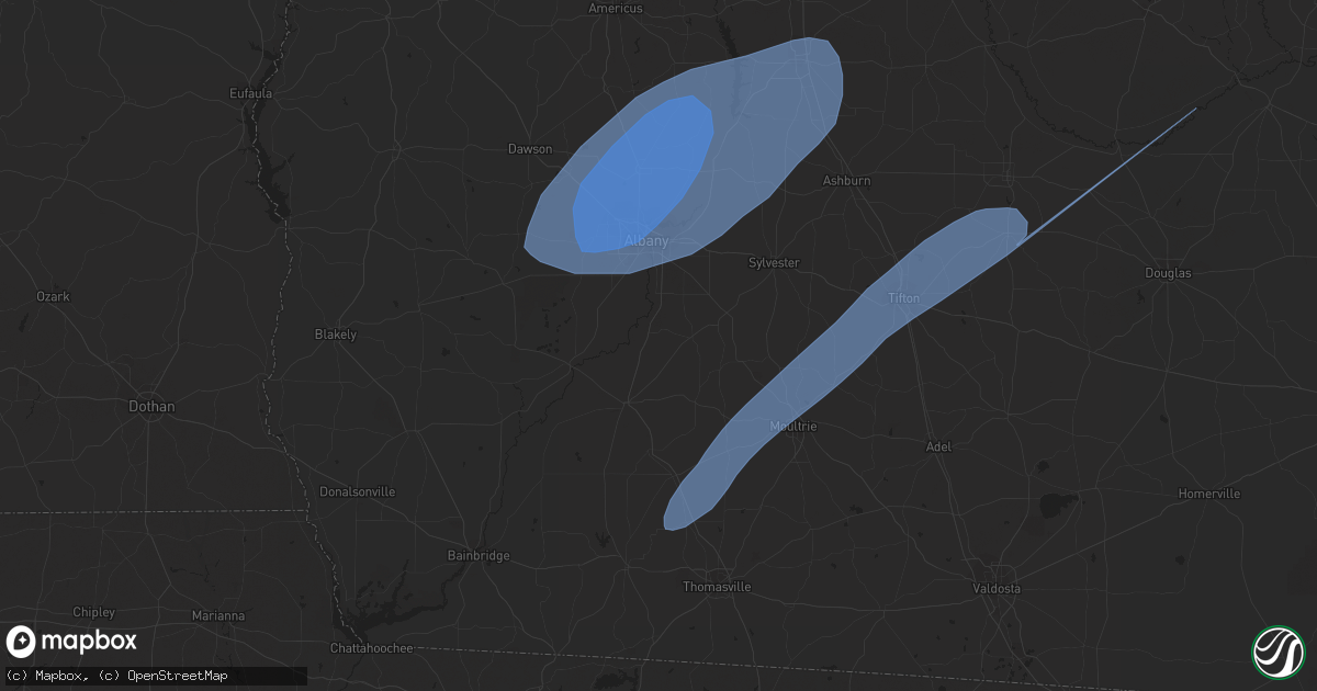 Hail map in Butler, GA on January 9, 2024