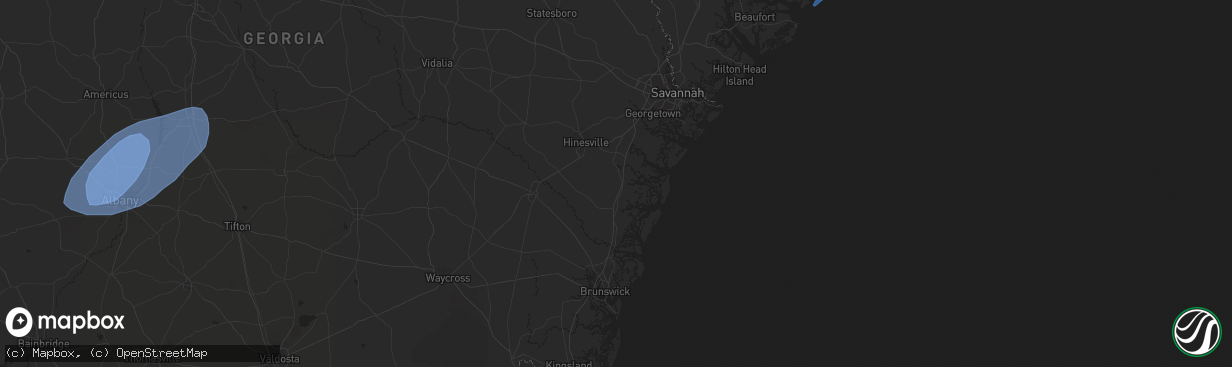 Hail map in Charleston, SC on January 9, 2024