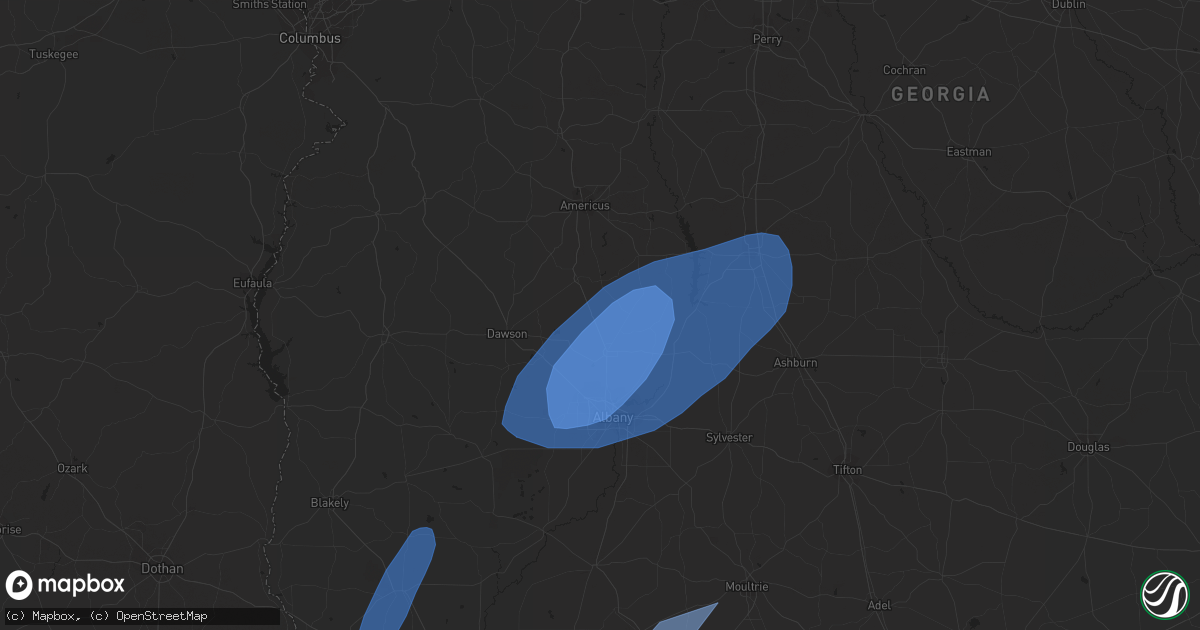 Hail map in Colquitt, GA on January 9, 2024