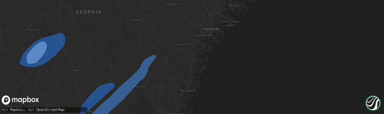 Hail map in Concord, NC on January 9, 2024