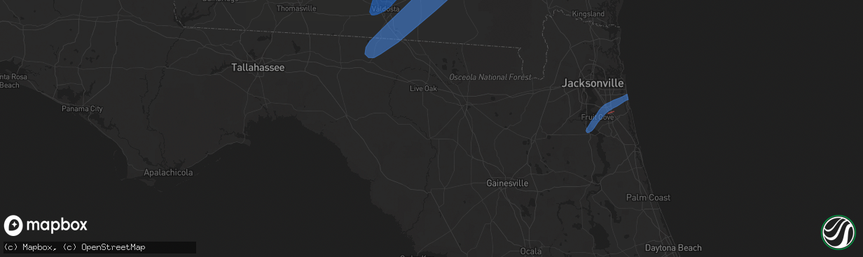 Hail map in Cordele, GA on January 9, 2024