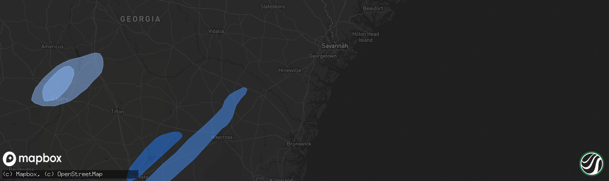 Hail map in Durham, NC on January 9, 2024