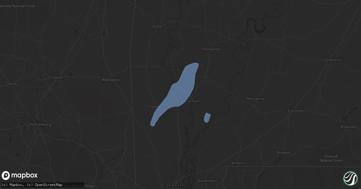 Hail map in Frankville, AL on January 9, 2024
