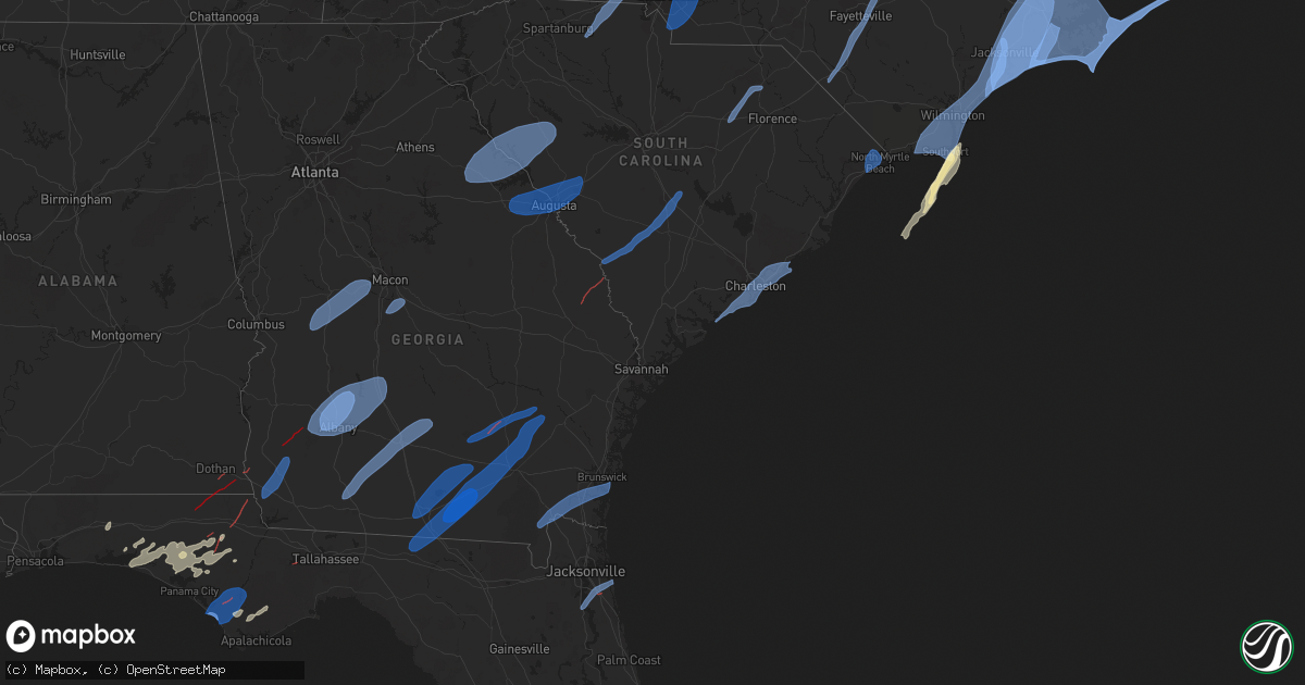 Hail map in Georgia on January 9, 2024