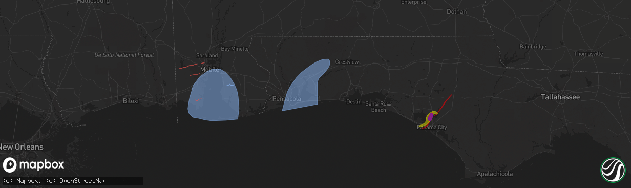 Hail map in Lynn Haven, FL on January 9, 2024