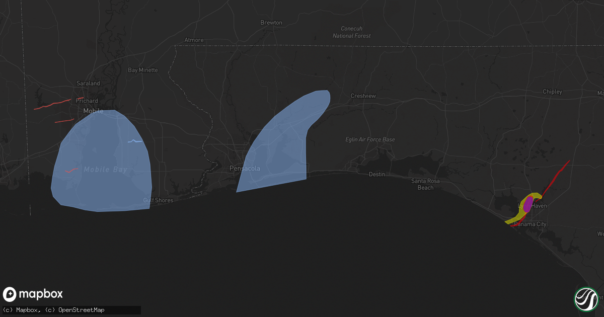 Hail map in Lynn Haven, FL on January 9, 2024
