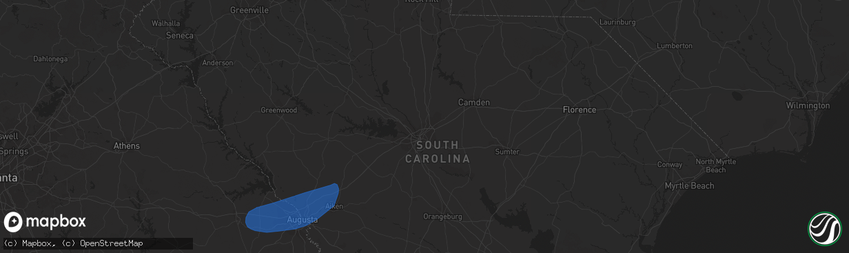 Hail map in Matthews, NC on January 9, 2024