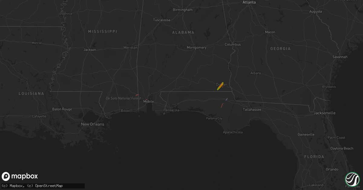 Hail map in Mississippi on January 9, 2024