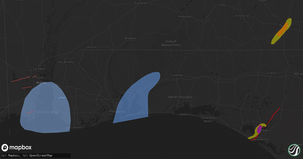 Hail map in Navarre, FL on January 9, 2024