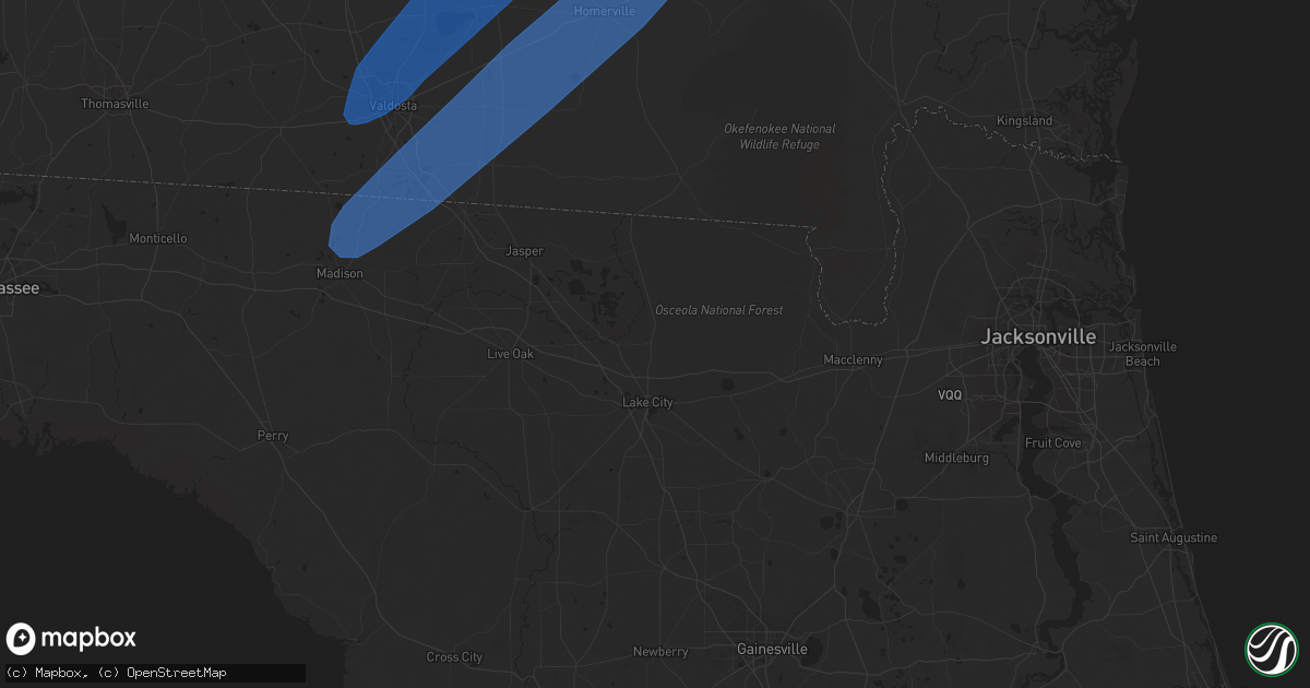 Hail map in North Augusta, SC on January 9, 2024