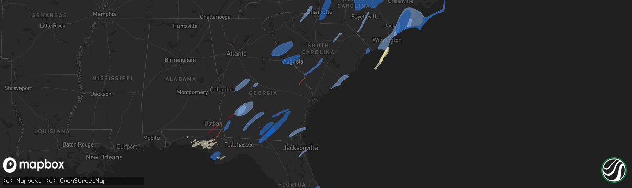 Hail map in North Carolina on January 9, 2024