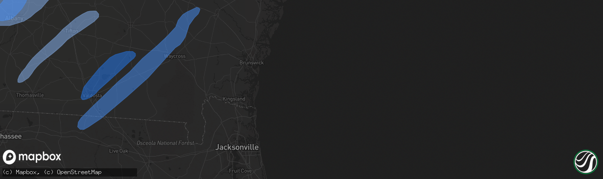 Hail map in Oviedo, FL on January 9, 2024