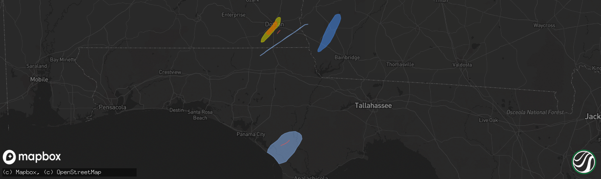 Hail map in Slocomb, AL on January 9, 2024