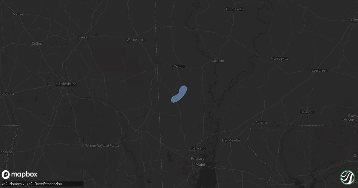 Hail map in Tibbie, AL on January 9, 2024