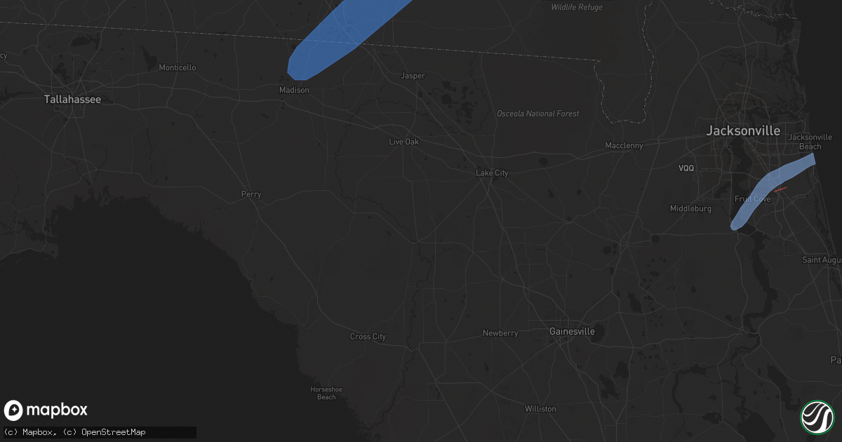 Hail map in Warner Robins, GA on January 9, 2024