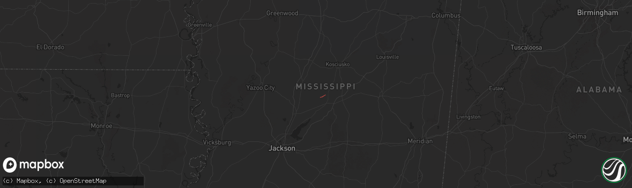 Hail map in Camden, MS on January 9, 2026