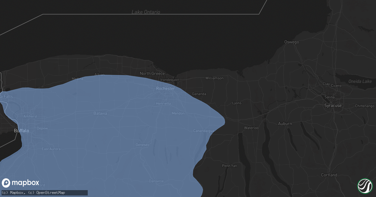 Hail map in Fairport, NY on January 9, 2026
