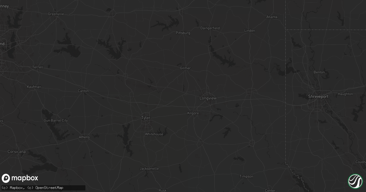 Hail map in Gladewater, TX on January 9, 2026