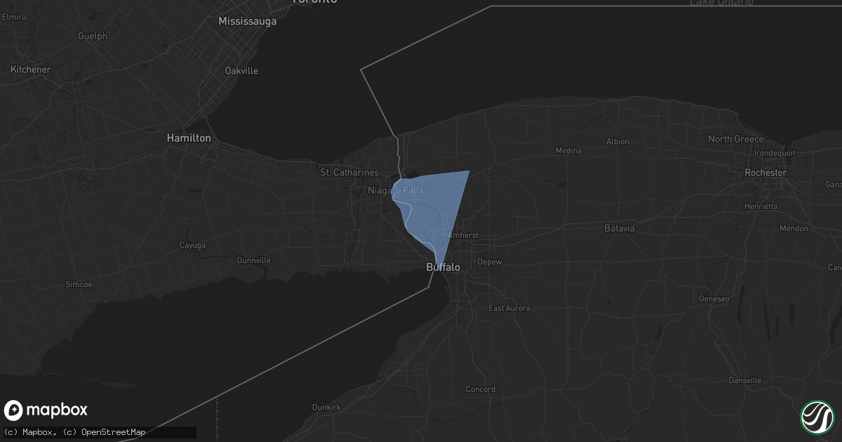 Hail map in Grand Island, NY on January 9, 2026