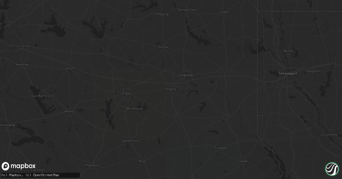 Hail map in Kilgore, TX on January 9, 2026