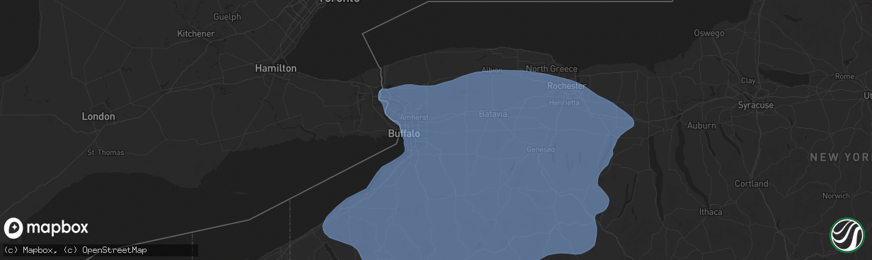 Hail map in Lancaster, NY on January 9, 2026