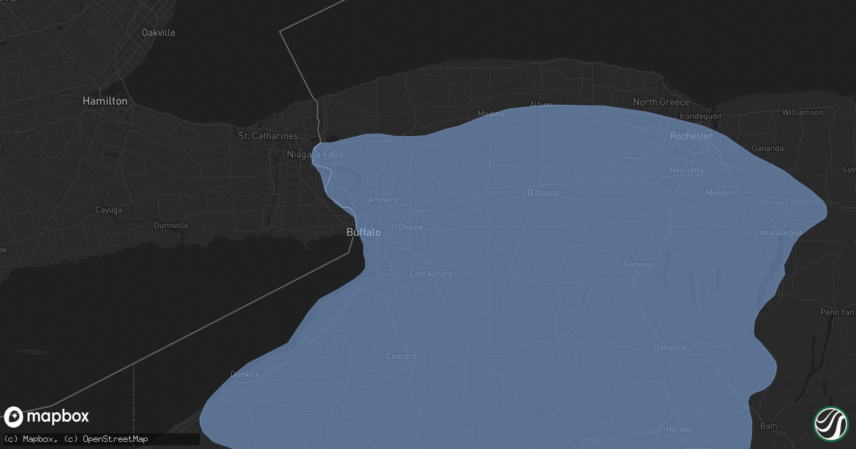 Hail map in Lancaster, NY on January 9, 2026