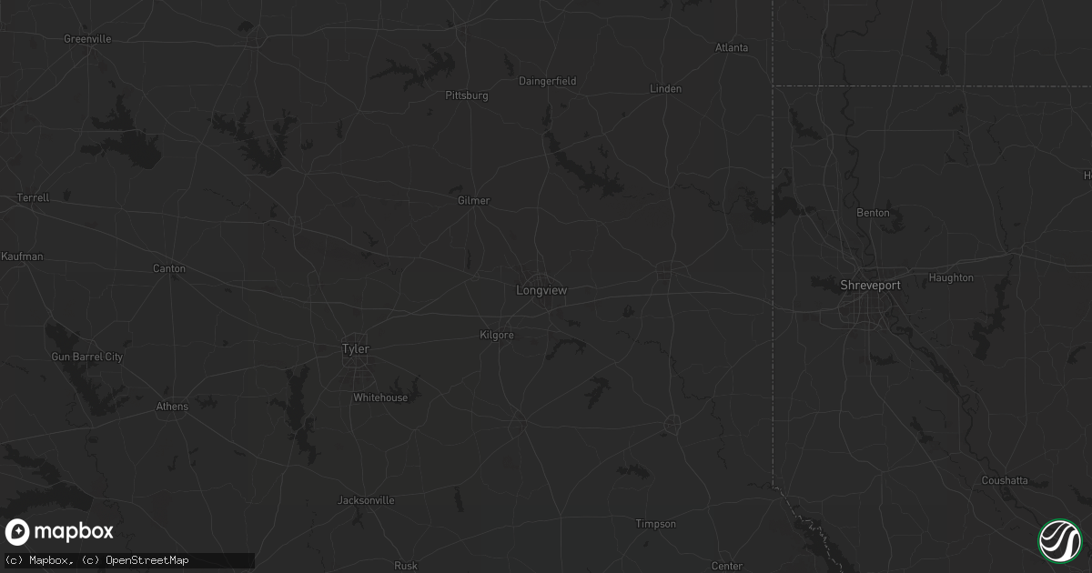 Hail map in Longview, TX on January 9, 2026