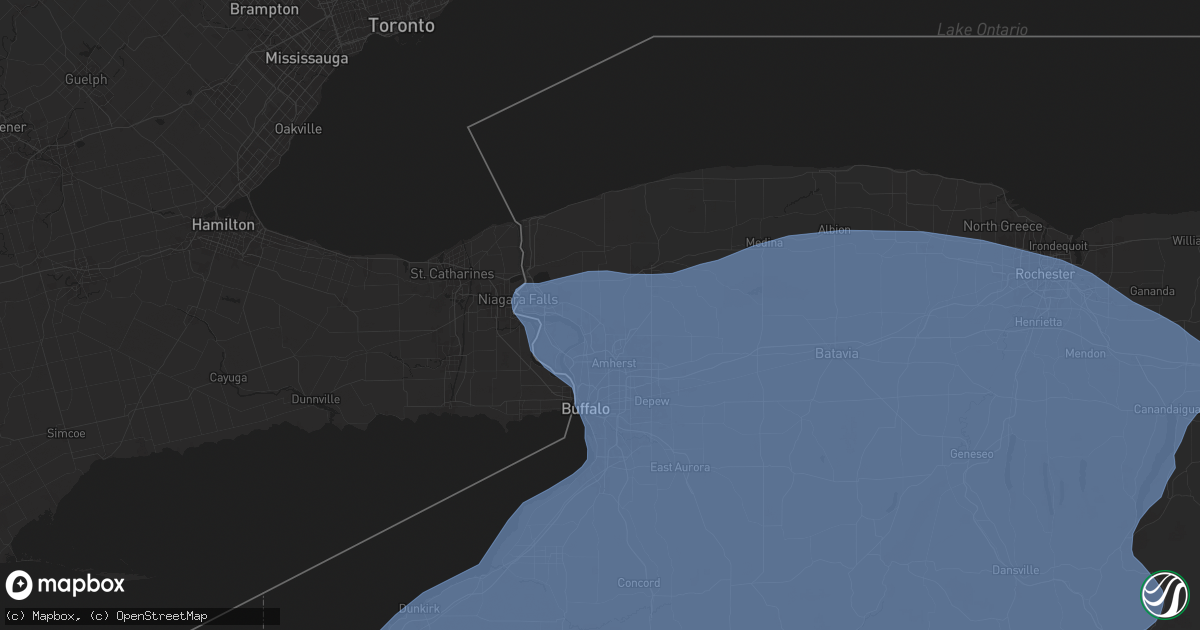 Hail map in North Tonawanda, NY on January 9, 2026