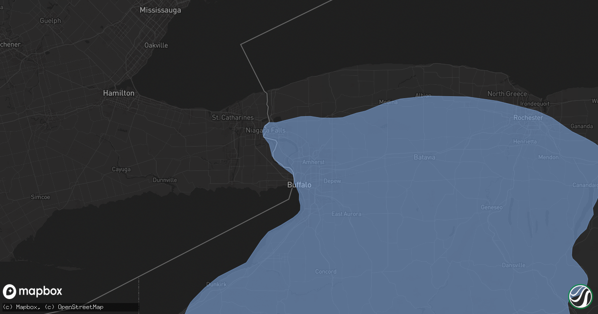 Hail map in Tonawanda, NY on January 9, 2026