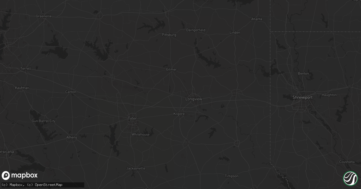 Hail map in White Oak, TX on January 9, 2026
