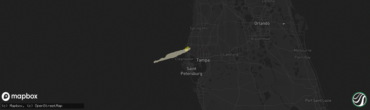 Hail map in Dunedin, FL on January 10, 2011