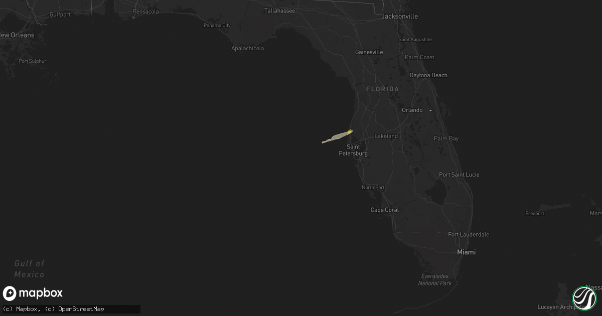 Hail map in Florida on January 10, 2011