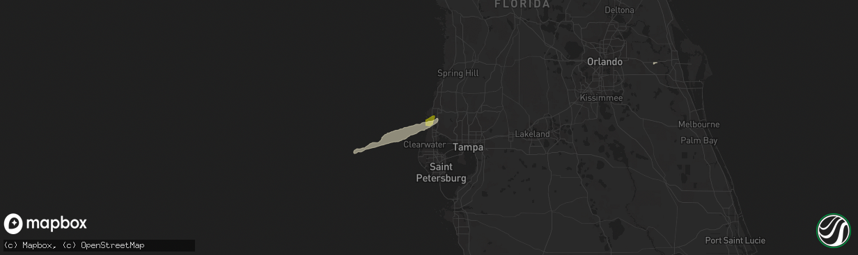 Hail map in Palm Harbor, FL on January 10, 2011