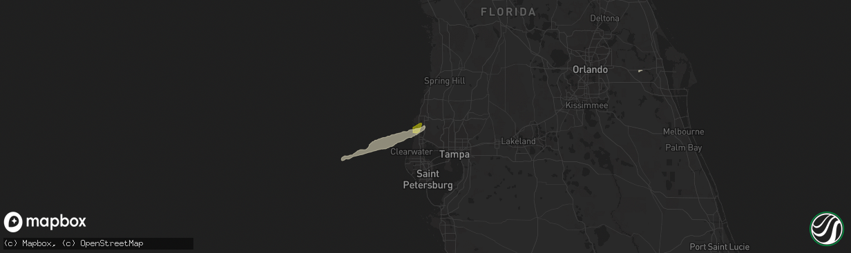 Hail map in Tarpon Springs, FL on January 10, 2011