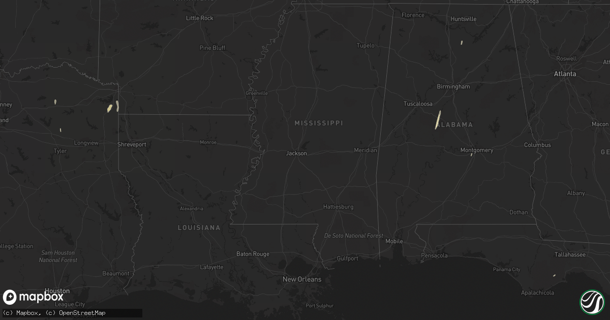 Hail map in Arkansas on January 10, 2012