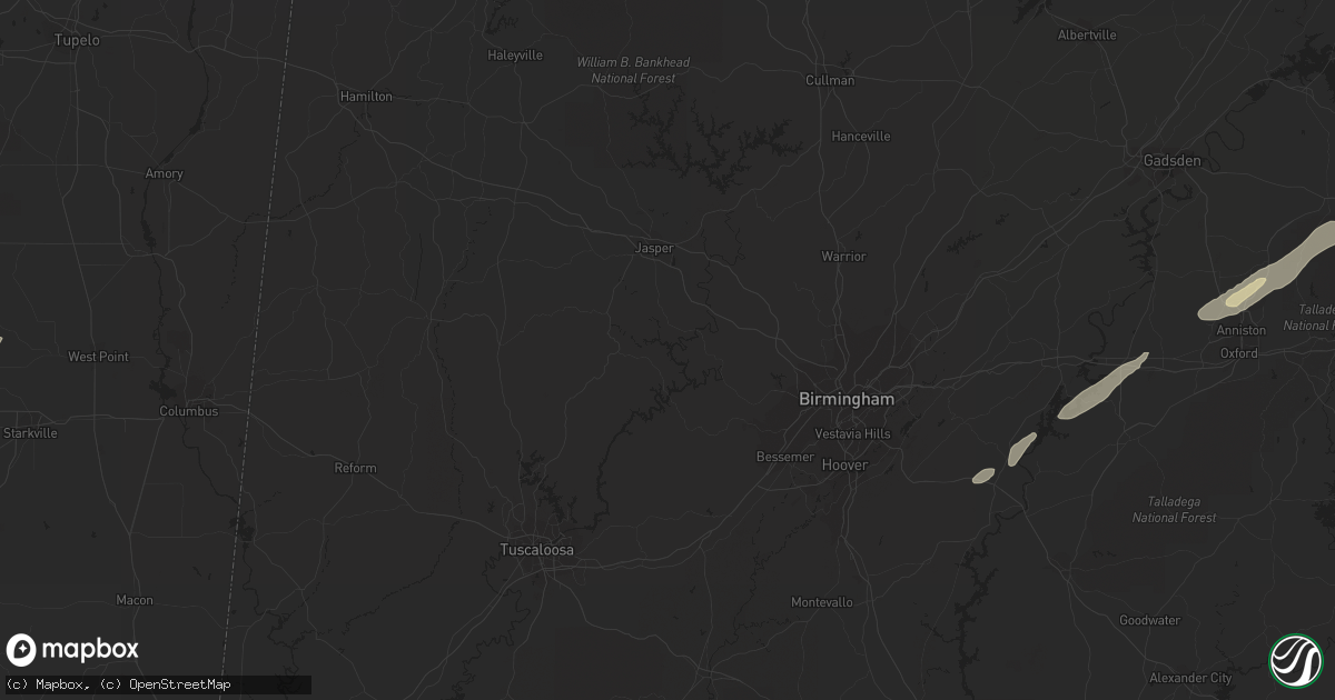 Hail map in Anniston, AL on January 10, 2014