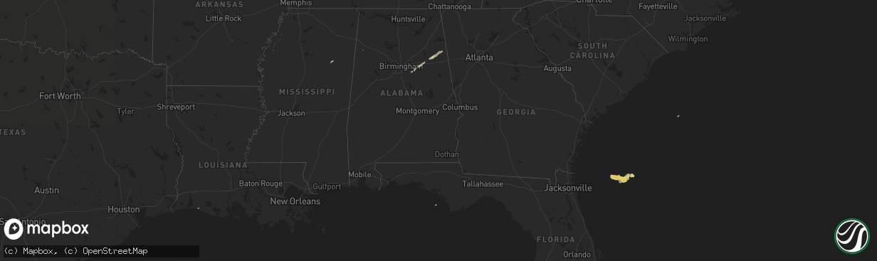 Hail map on January 10, 2014