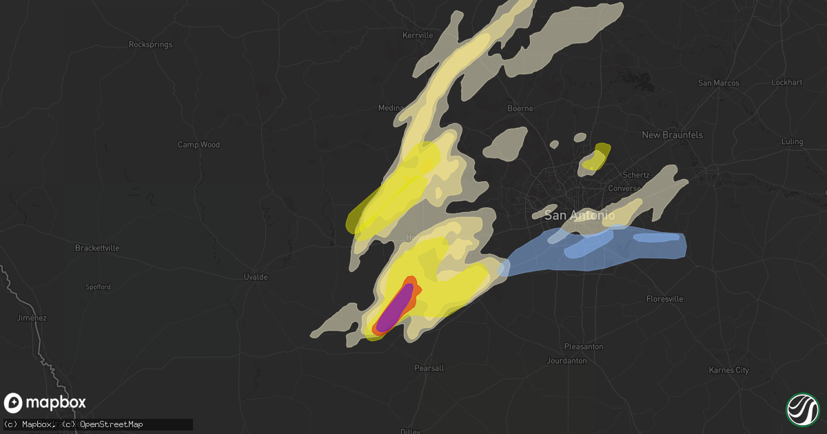 Hail map in Hondo, TX on January 10, 2020