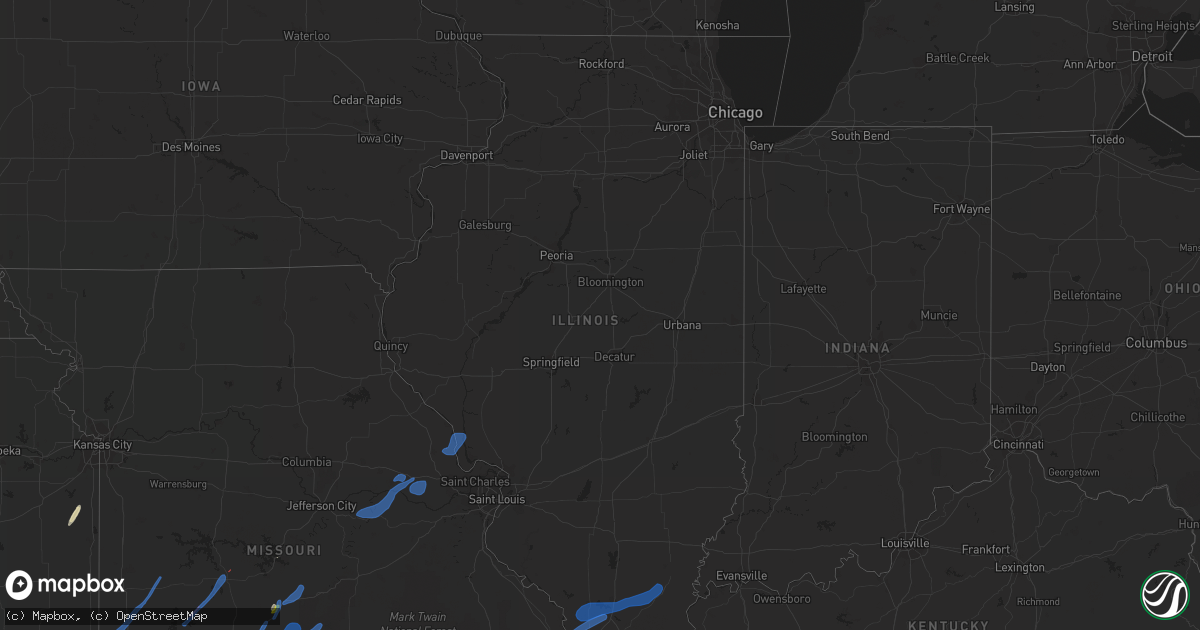 Hail map in Illinois on January 10, 2020